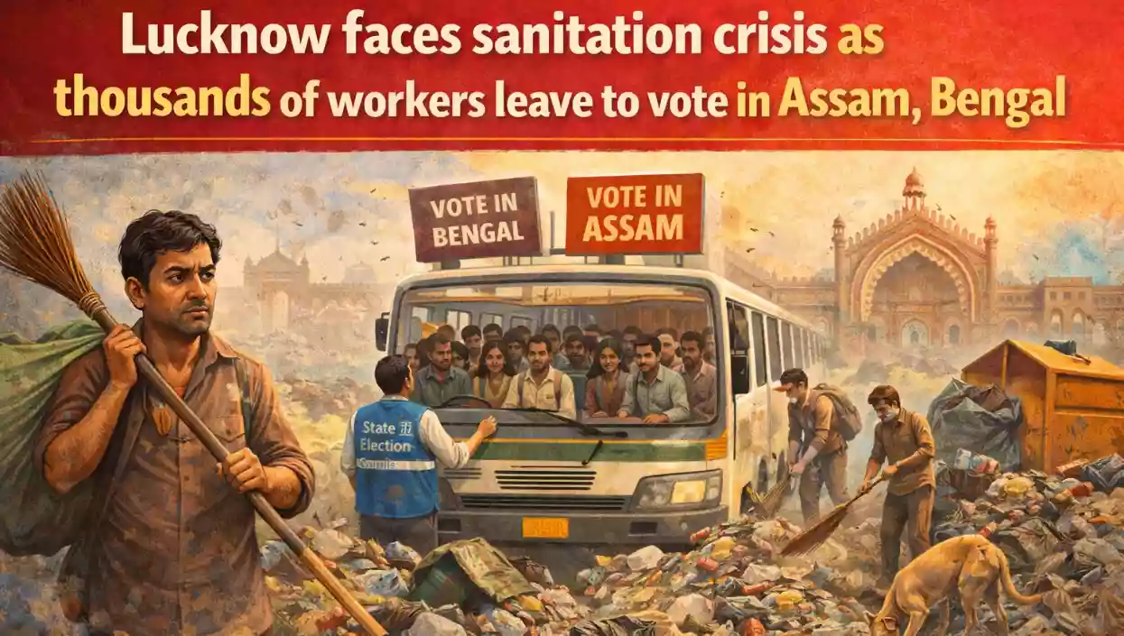 Lucknow faces sanitation crisis as thousands of workers leave to vote in Assam, Bengal