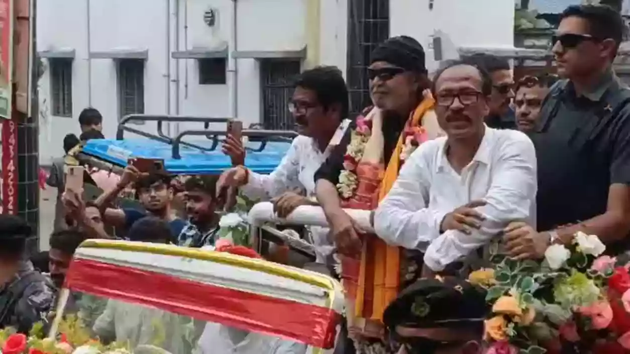 Mithun Chakraborty falls ill during BJP roadshow in Murshidabad, campaign continues without him