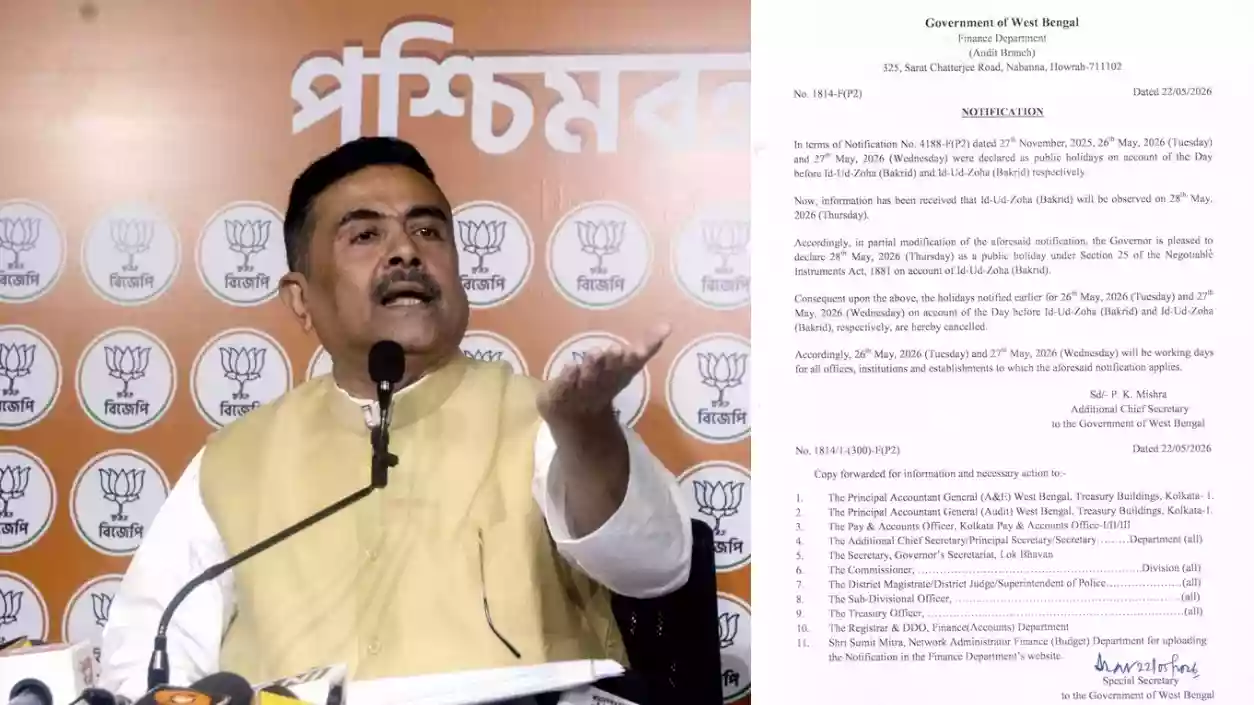 Suvendu Govt reduces Bakrid holiday from 2 days to 1 