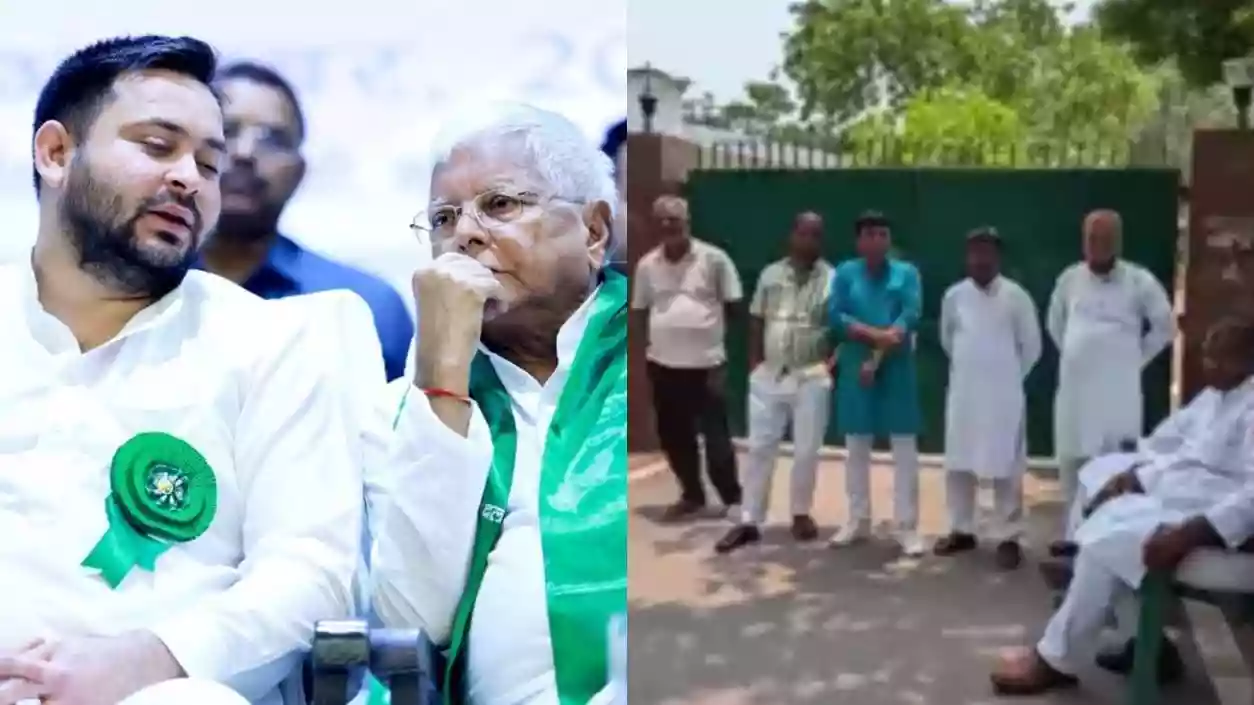 Lalu, Rabri & Tejashwi return security cover after Z-plus withdrawal; RJD workers guard bungalow with sticks