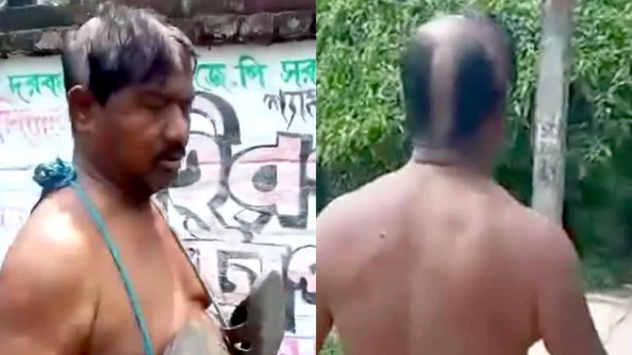 TMC leader’s head shaved, paraded with shoe garland amid corruption allegations in Howrah