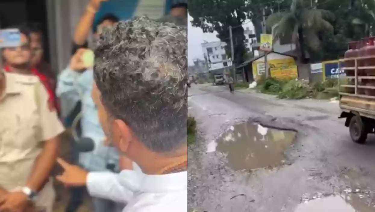 Viral social media song draws attention to damaged Eastern Bypass road, Minister Shankar Ghosh visits site