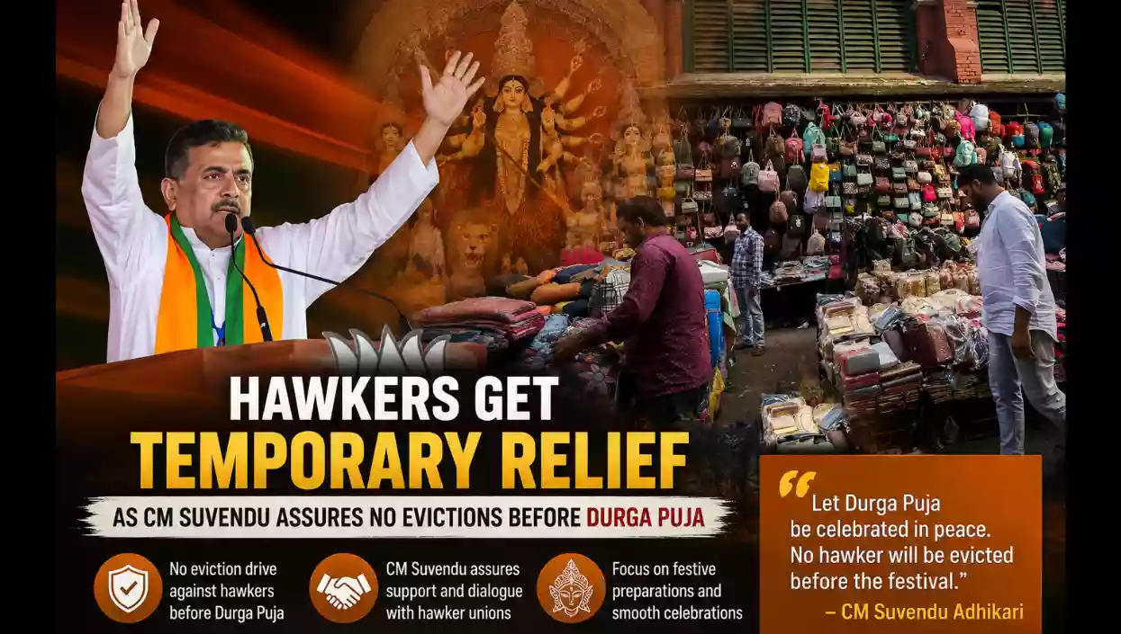 Hawkers get temporary relief as CM Suvendu assures no evictions before Durga Puja
