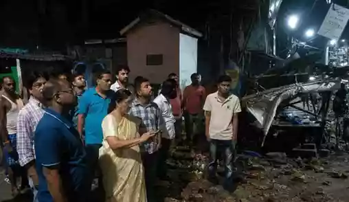 Building's portion collapses at Burrabazar's Maharshi Debendra Road