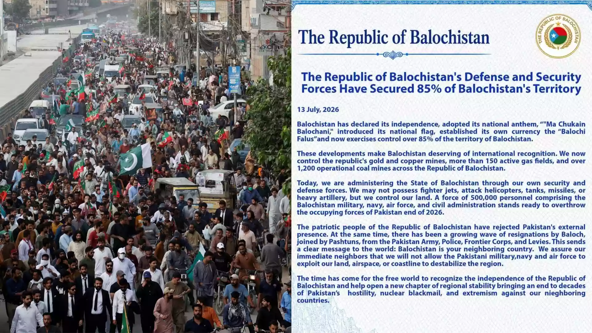 Balochistan splits away from Pakistan! Viral letter claims control over 85% territory