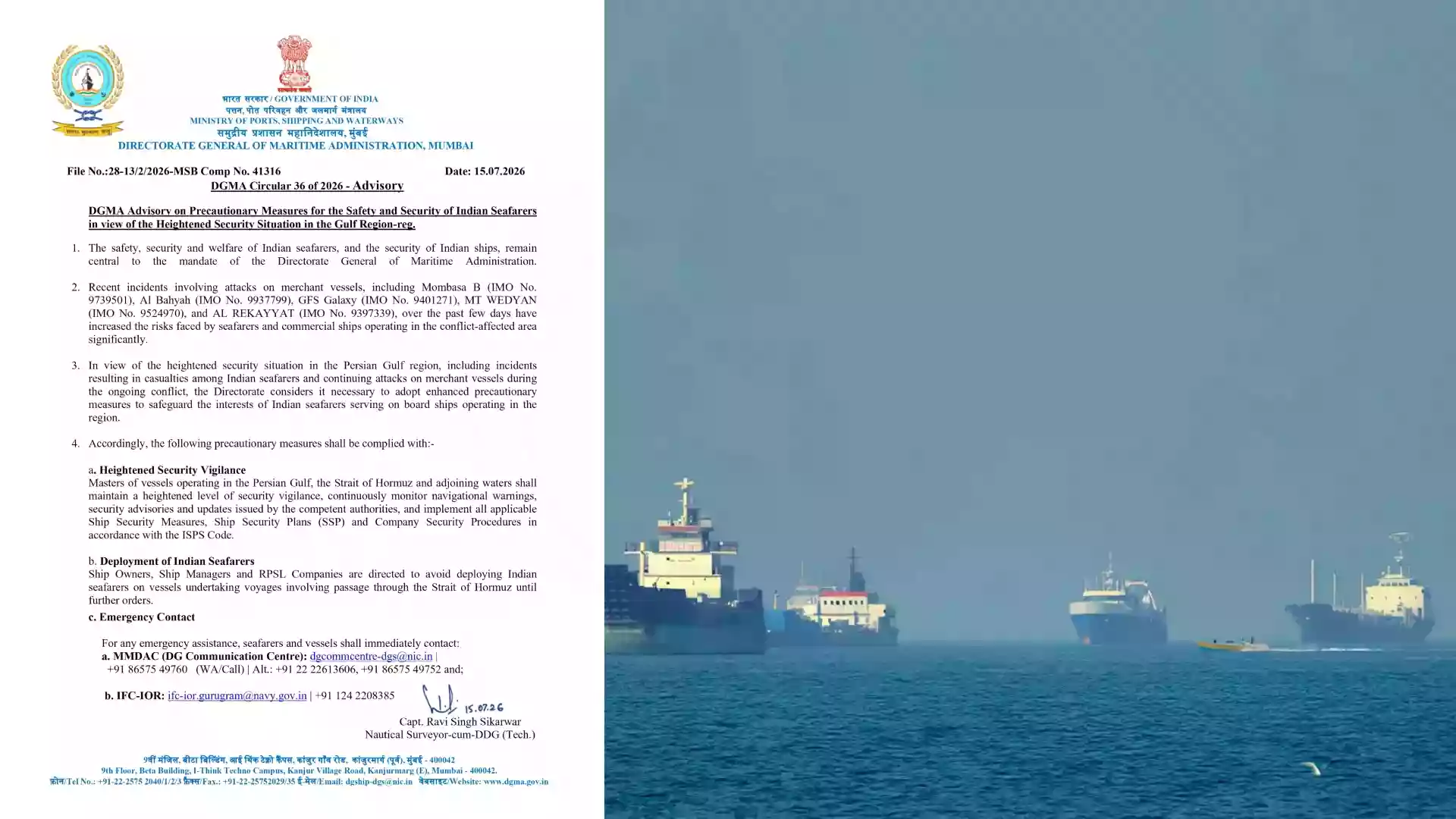 India bans seafarer deployment through Hormuz; decision comes after 13 deaths